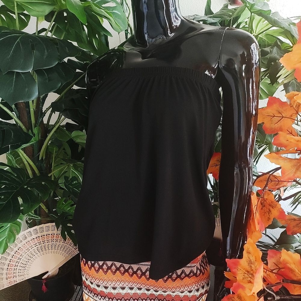 Women's Black Strapless Tube Top -2